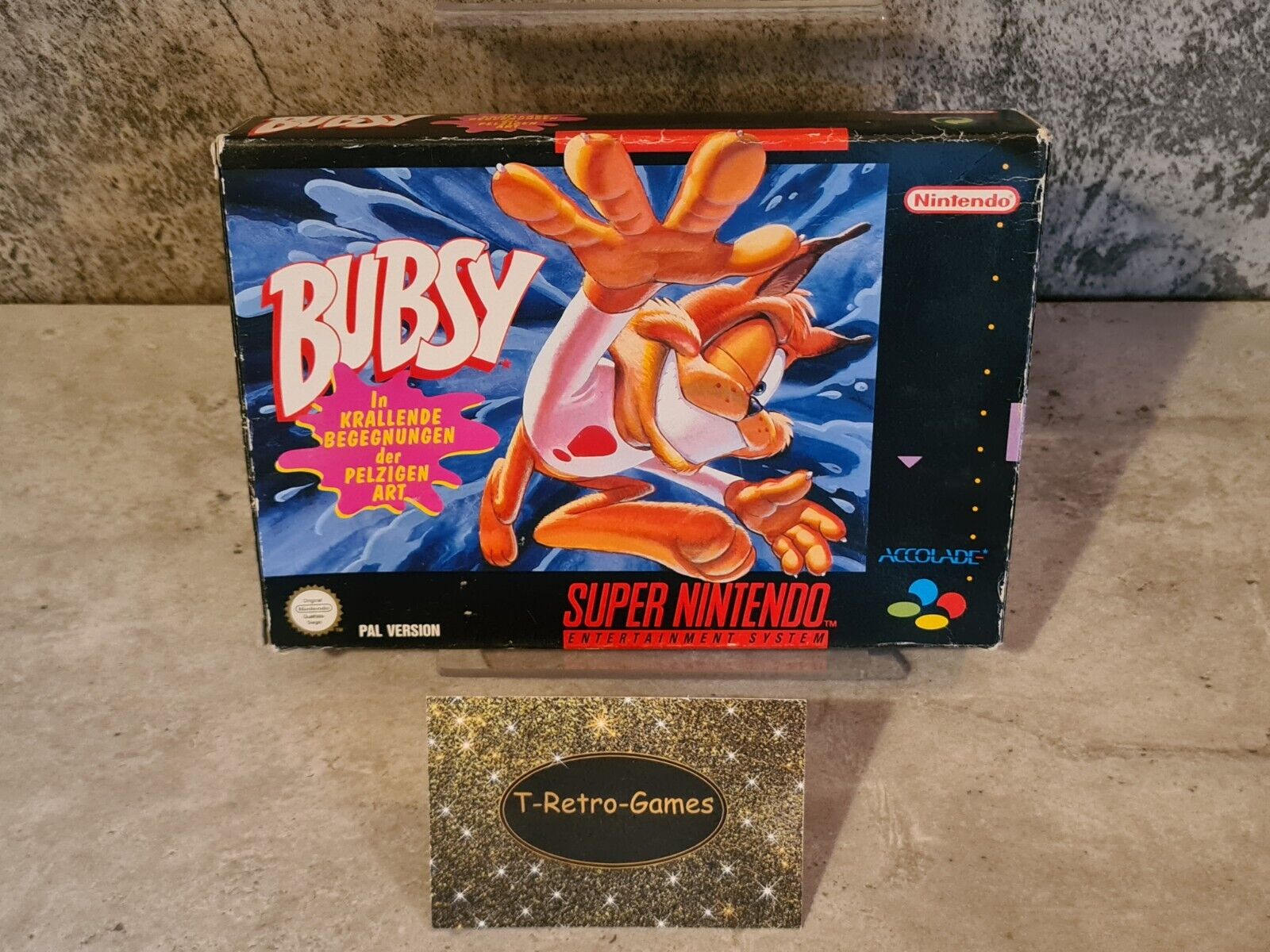 SNES Super Nintendo Bubsy mit OVP und Anleitung NOE - T-Retro-Games 