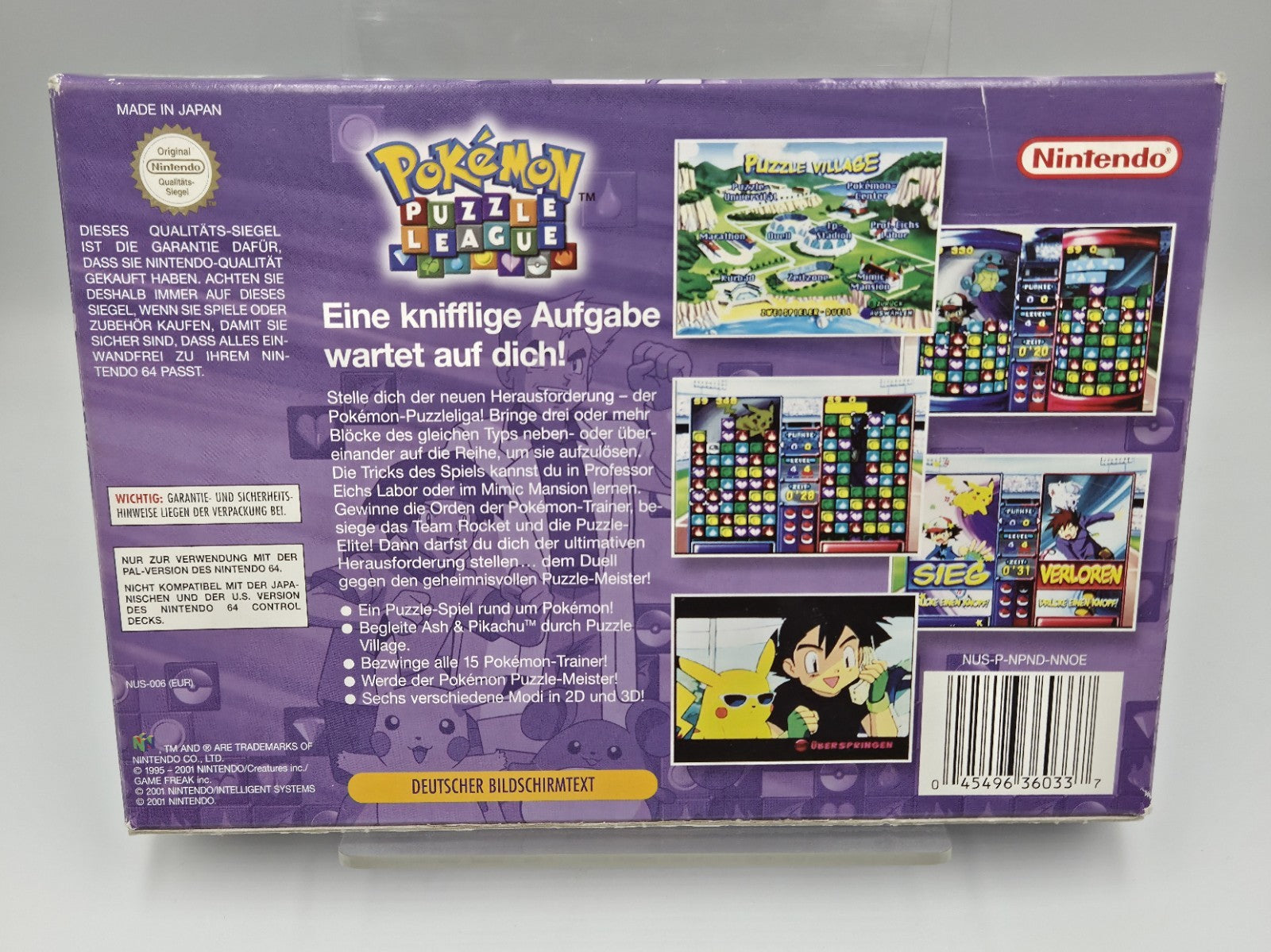 N64 Nintendo 64 Pokemon Puzzle League mit OVP und Anleitung NOE