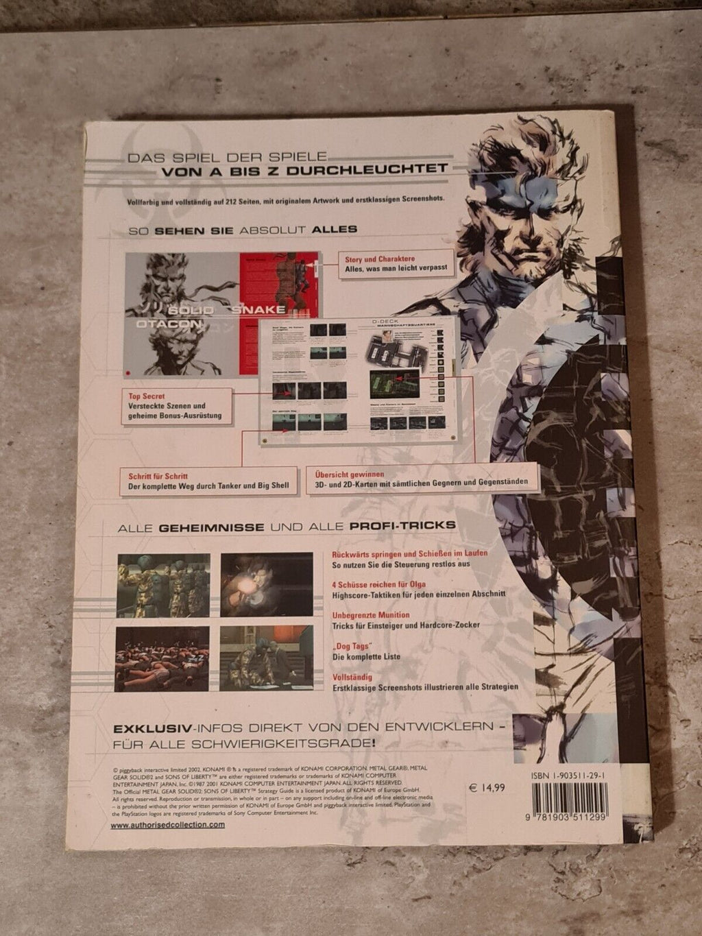 Metal Gear Solid 2 Sons of Liberty Das Offizielle Lösungsbuch Deutsch - T-Retro-Games 