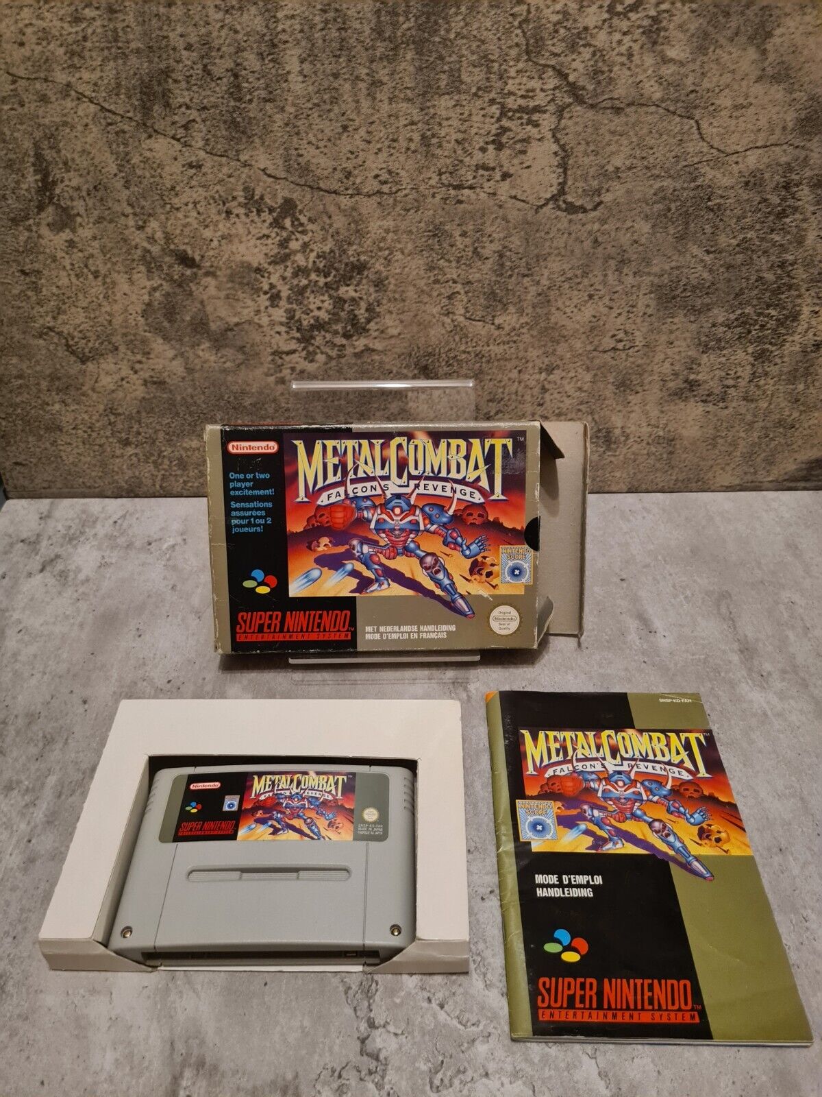 SNES Super Nintendo Metal Combat Falcon's Revenge mit OVP und Anleitung FAH - T-Retro-Games 