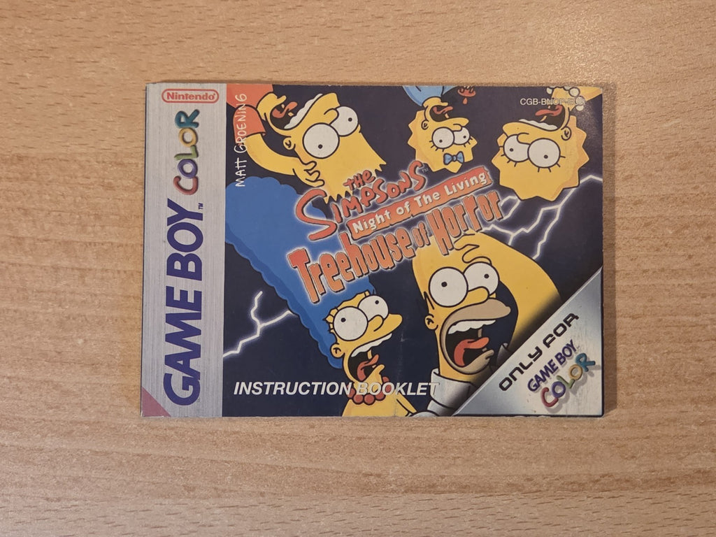 Game Boy Color Spielanleitung The Simpsons Treehouse of Horror EUR
