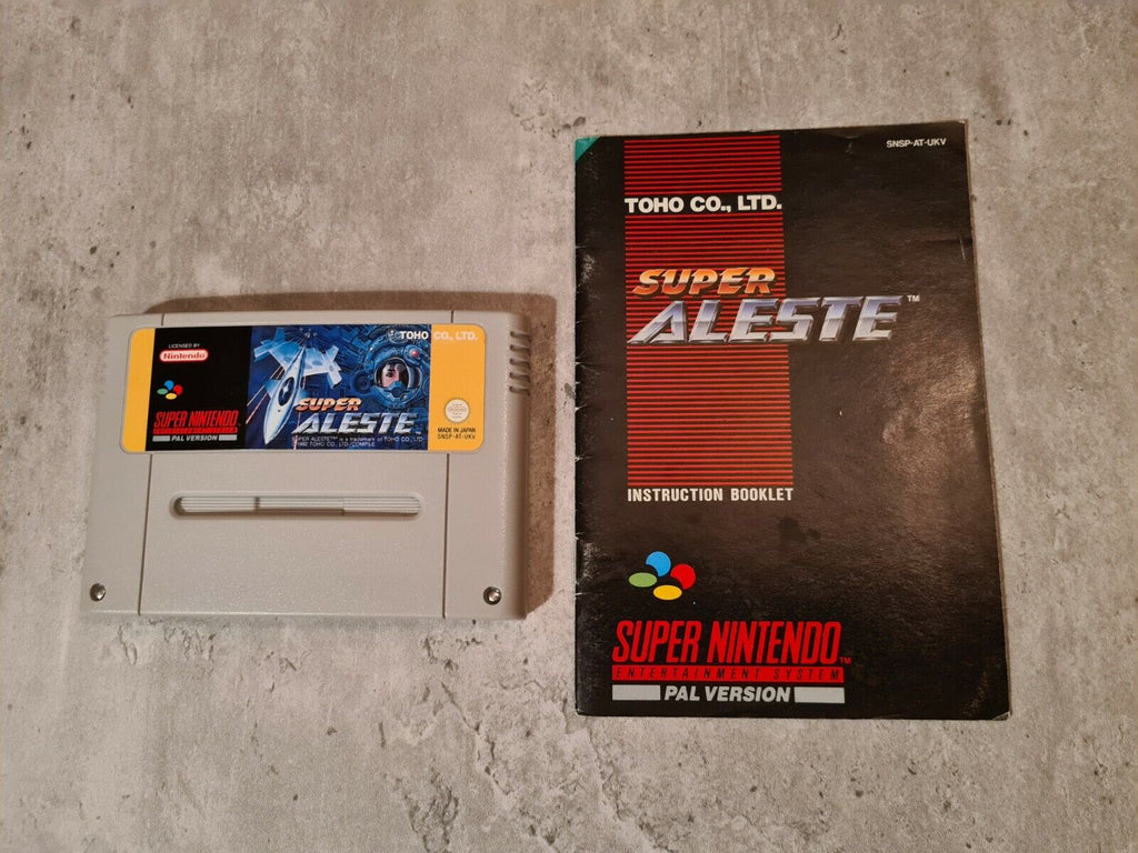 SNES Super Nintendo Super Aleste mit OVP und Anleitung UKV - T-Retro-Games 