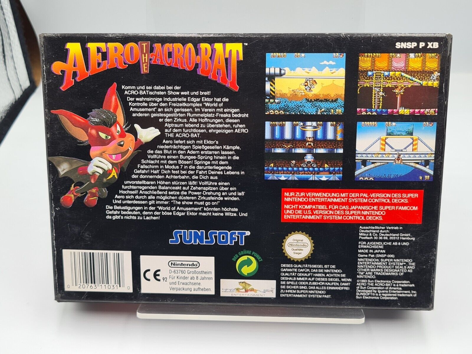SNES Super Nintendo Aero The Acro-Bat mit OVP und Anleitung NOE - T-Retro-Games 