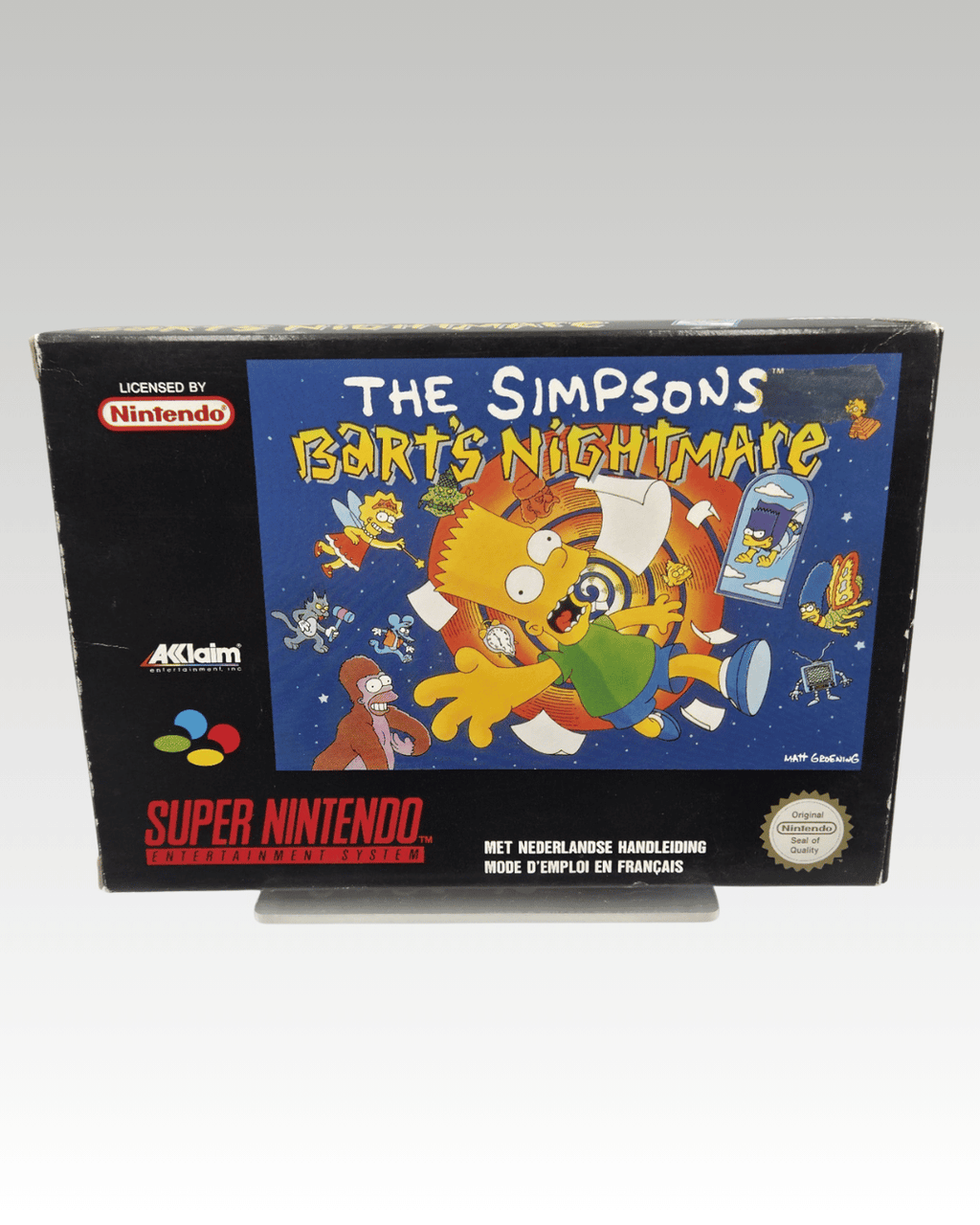 SNES Super Nintendo Game The Simpsons Bart's Nightmare + Original Box and Manual FAH