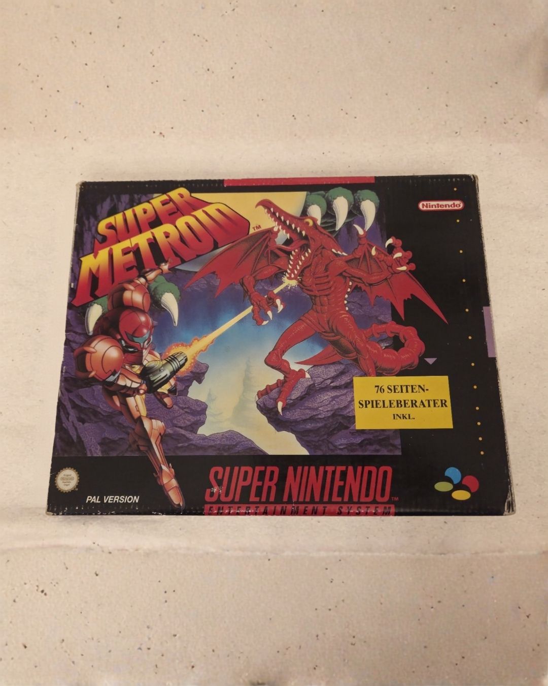 SNES Super Nintendo Spiel Super Metroid mit OVP und Spieleberater NOE Big Box