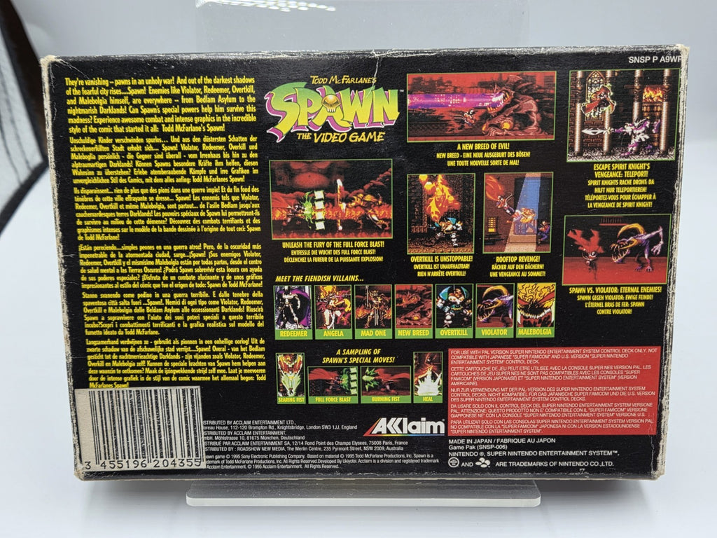 SNES Super Nintendo Todd McFarlane's Spawn mit OVP und Anleitung EUR - T-Retro-Games 