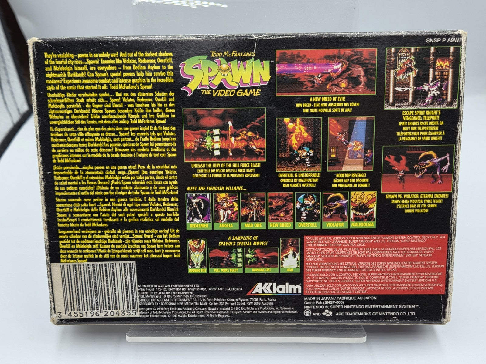SNES Super Nintendo Todd McFarlane's Spawn mit OVP und Anleitung EUR - T-Retro-Games 