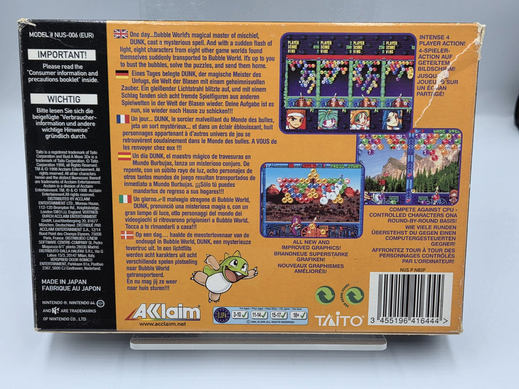 N64 Nintendo 64 Bust-A-Move 3 DX mit OVP und Anleitung EUR - T-Retro-Games 
