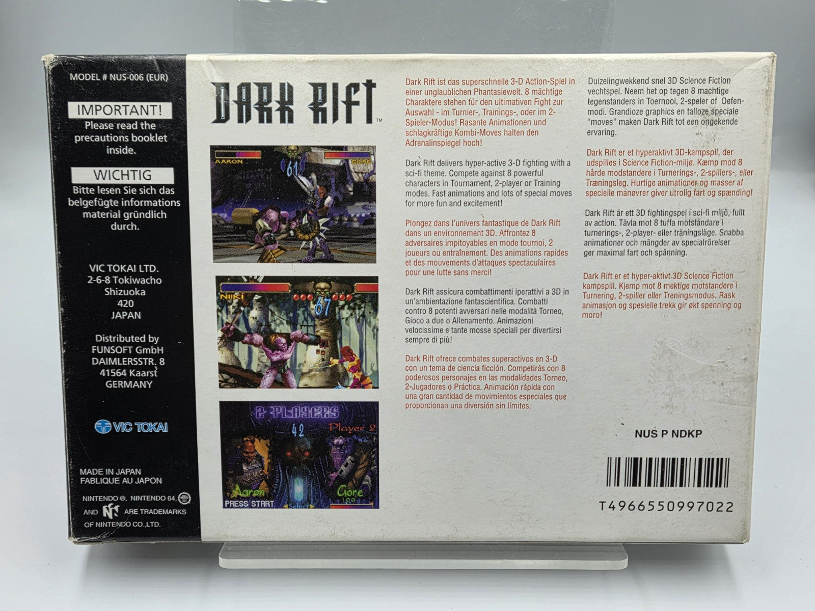 N64 Nintendo 64 Dark Rift mit OVP und Anleitung EUR - T-Retro-Games 
