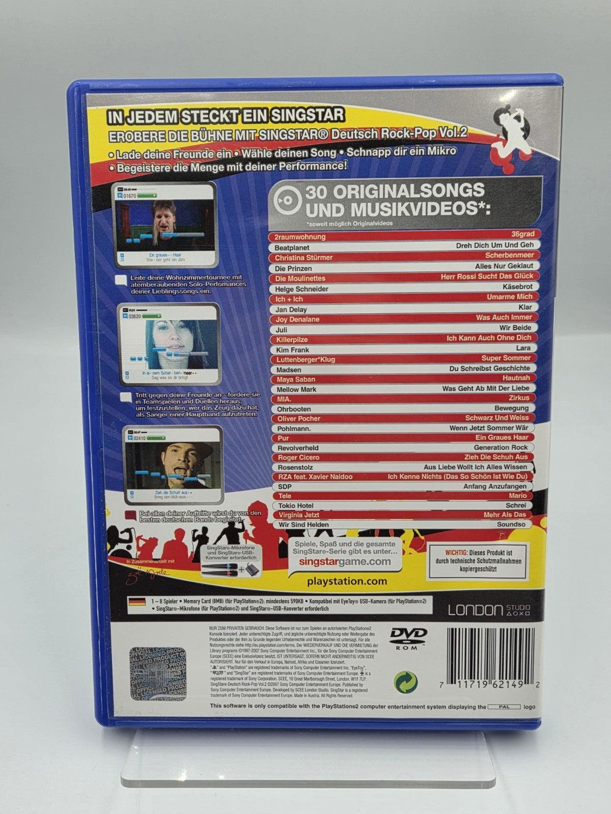 PS2 Playstation 2 Singstar Deutsch Rock-Pop mit OVP und Anleitung Deutsch - T-Retro-Games 