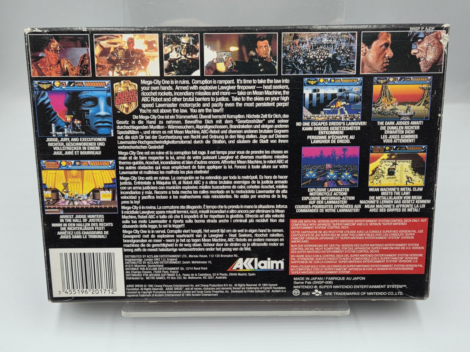 SNES Super Nintendo Judge Dredd mit OVP und Anleitung EUR - T-Retro-Games 