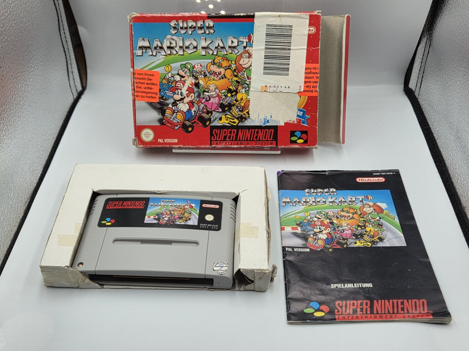 SNES Super Nintendo Super Mario Kart mit OVP und Anleitung NOE - T-Retro-Games 