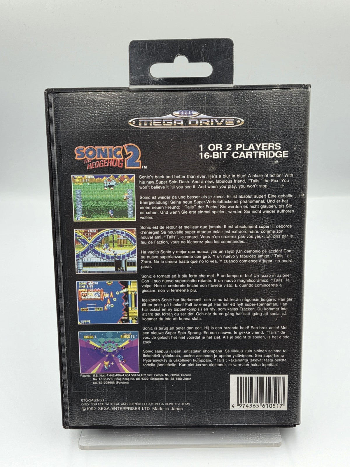 Sega Mega Drive Spiel Sonic The Hedgehog 2 mit OVP + Anleitung Multi Language - T-Retro-Games 