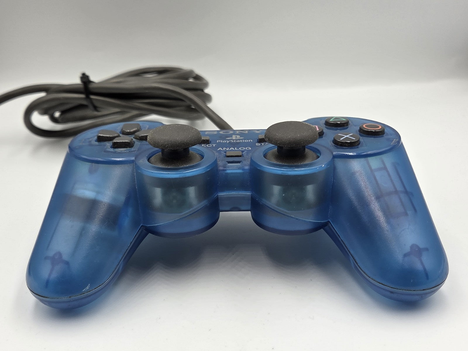 PS1 Playstation 1 Dual-Shock Controller Joystick Transparent Blau SCPH-1200 - T-Retro-Games 