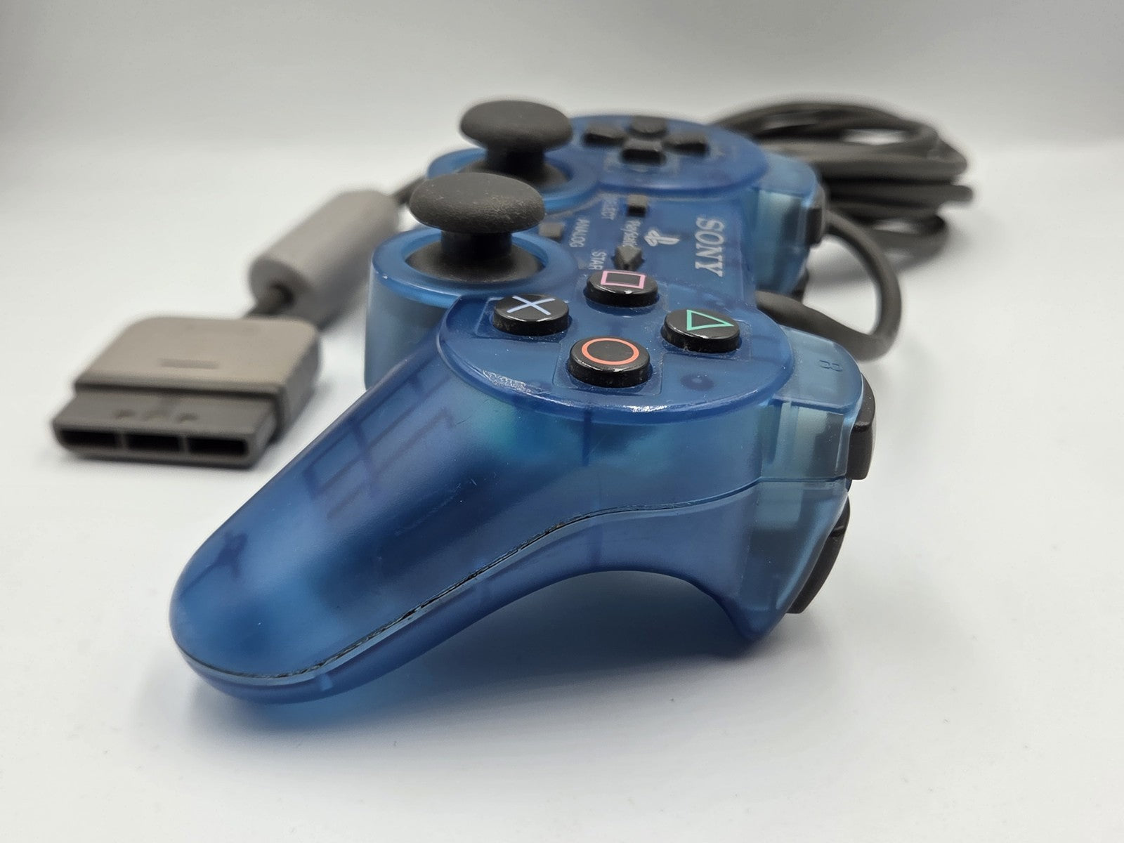 PS1 Playstation 1 Dual-Shock Controller Joystick Transparent Blau SCPH-1200 - T-Retro-Games 