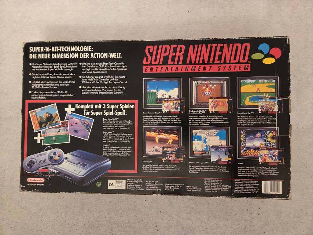 SNES Super Nintendo Power Set 3 Konsole Console NOE OVP 3 Spiele - T-Retro-Games 