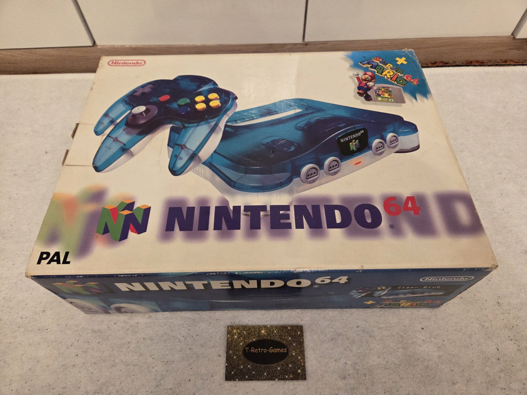 N64 Nintendo 64 Clear Blue Konsole Console OVP - T-Retro-Games 