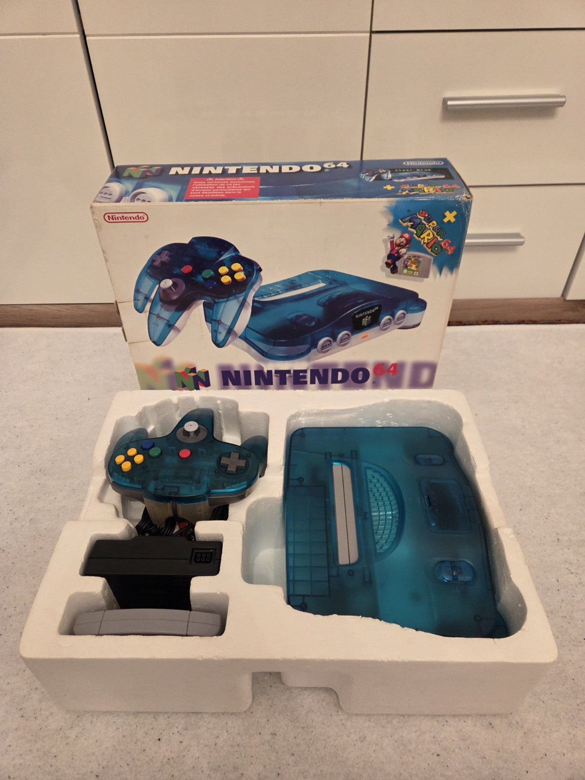 N64 Nintendo 64 Clear Blue Konsole Console OVP - T-Retro-Games 