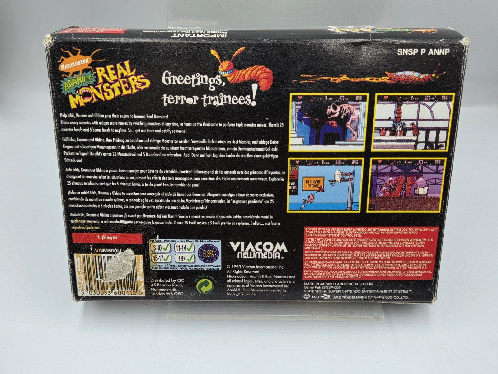 SNES Super Nintendo Aaahh!!! Real Monsters mit OVP und Anleitung EUR - T-Retro-Games 