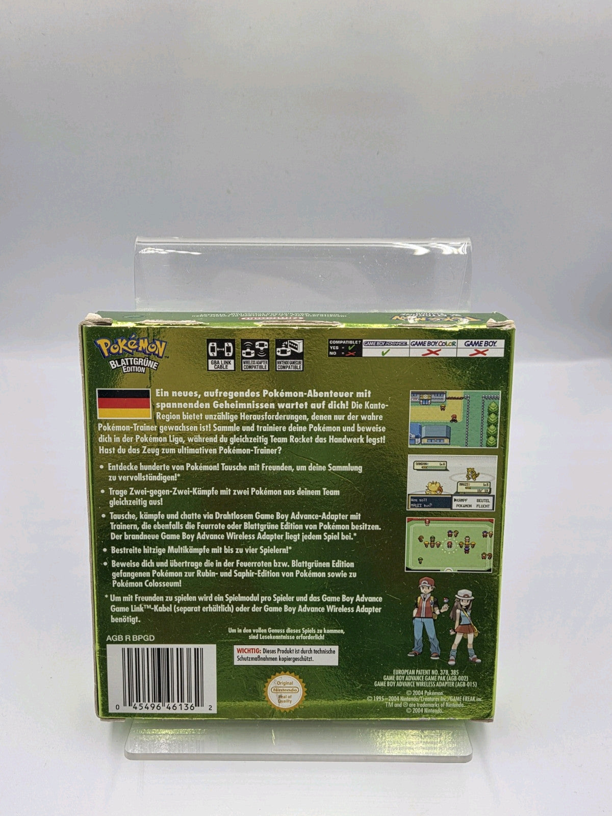 Nintendo Game Boy Advance Pokemon Blattgrüne Edition mit OVP und Anleitung NOE - T-Retro-Games 