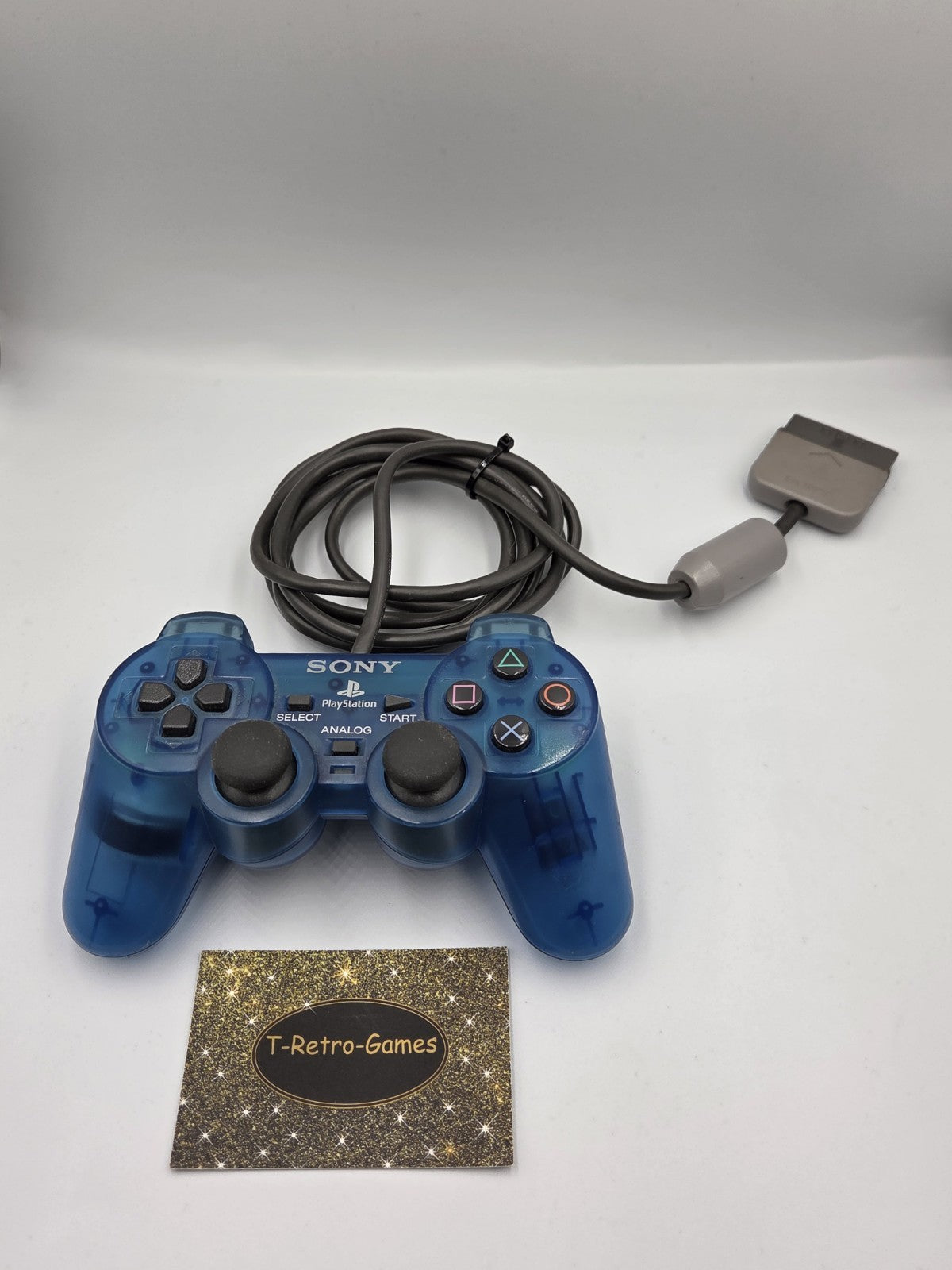 PS1 Playstation 1 Dual-Shock Controller Joystick Transparent Blau SCPH-1200 - T-Retro-Games 
