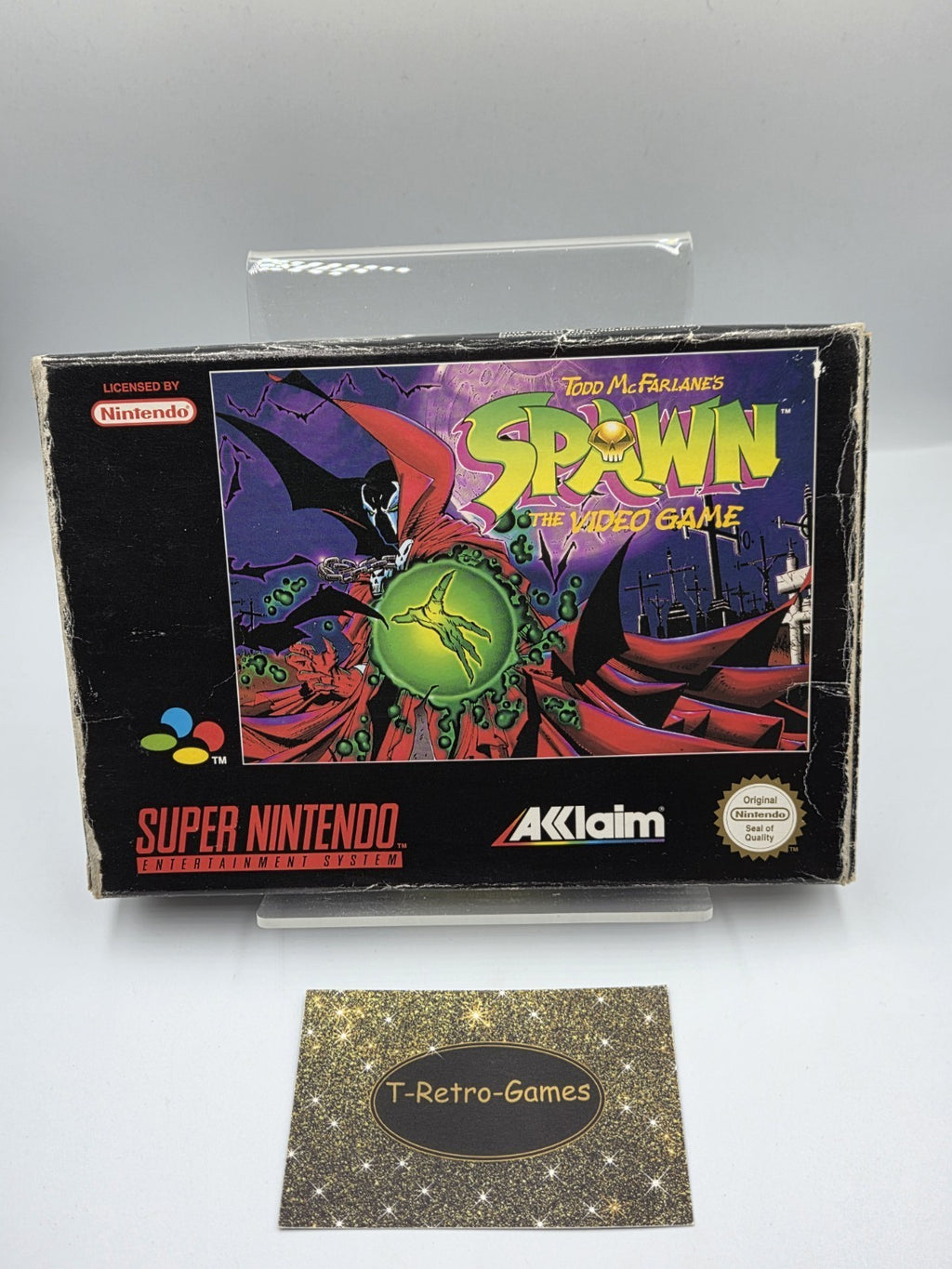 SNES Super Nintendo Todd McFarlane's Spawn mit OVP und Anleitung EUR - T-Retro-Games 