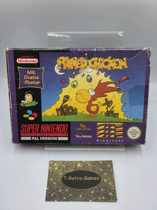 SNES Super Nintendo Alfred Chicken mit OVP und Anleitung NOE