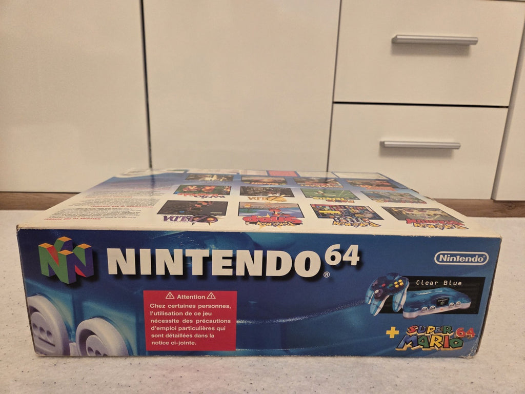N64 Nintendo 64 Clear Blue Konsole Console OVP - T-Retro-Games 