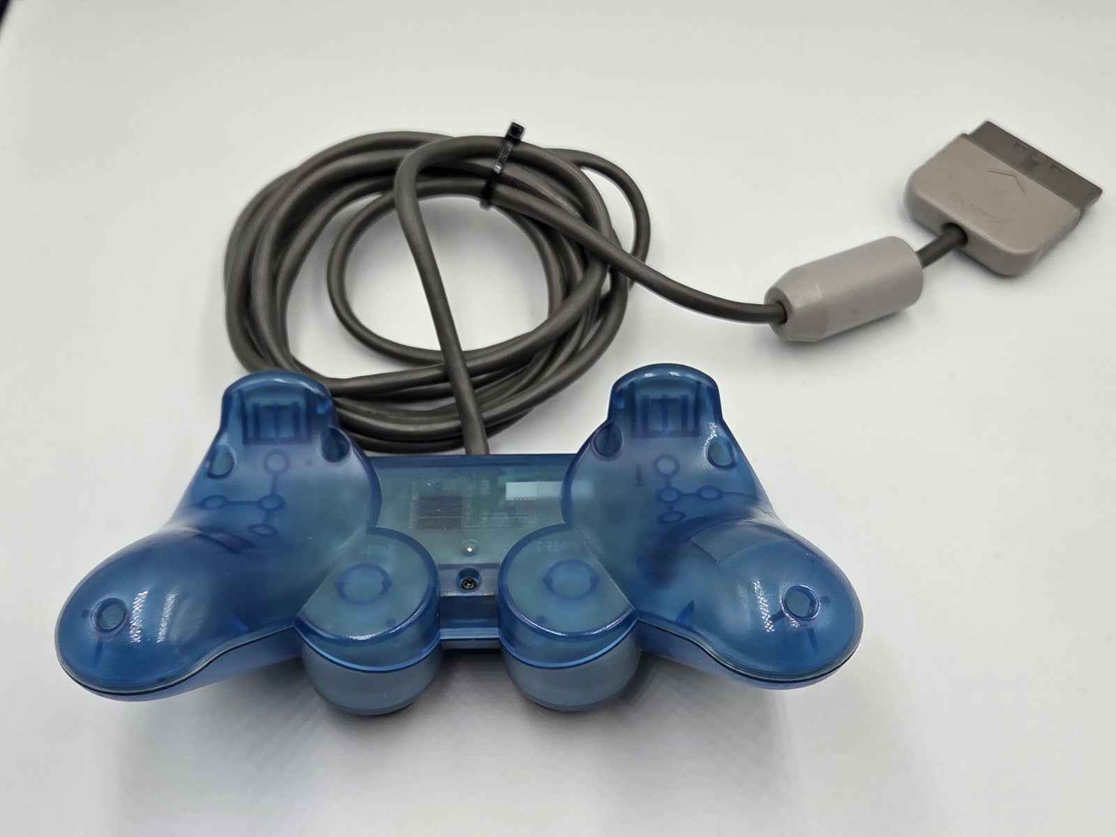 PS1 Playstation 1 Dual-Shock Controller Joystick Transparent Blau SCPH-1200 - T-Retro-Games 