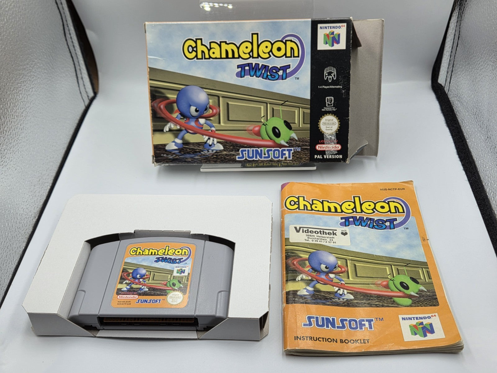 N64 Nintendo 64 Chameleon Twist mit OVP und Anleitung EUR - T-Retro-Games 