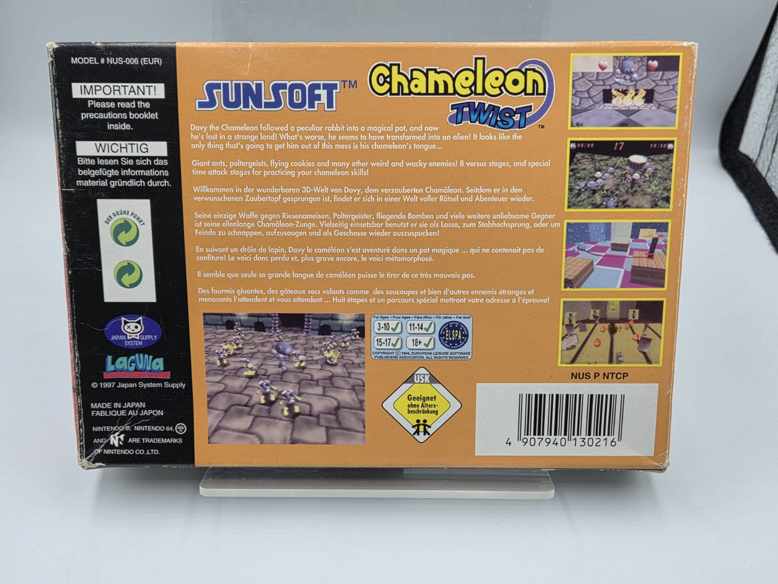 N64 Nintendo 64 Chameleon Twist mit OVP und Anleitung EUR - T-Retro-Games 
